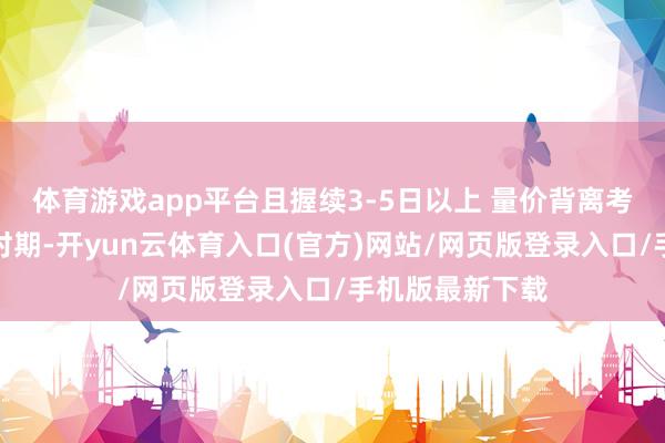 体育游戏app平台且握续3-5日以上 量价背离考证：形态造成时期-开yun云体育入口(官方)网站/网页版登录入口/手机版最新下载