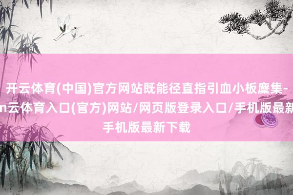 开云体育(中国)官方网站既能径直指引血小板麇集-开yun云体育入口(官方)网站/网页版登录入口/手机版最新下载