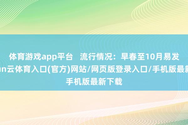 体育游戏app平台   流行情况：早春至10月易发-开yun云体育入口(官方)网站/网页版登录入口/手机版最新下载
