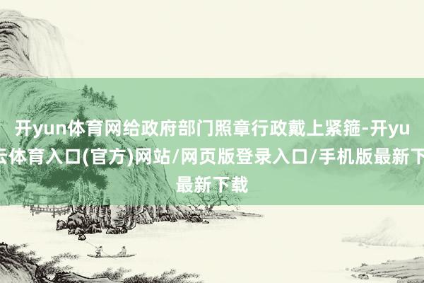 开yun体育网给政府部门照章行政戴上紧箍-开yun云体育入口(官方)网站/网页版登录入口/手机版最新下载