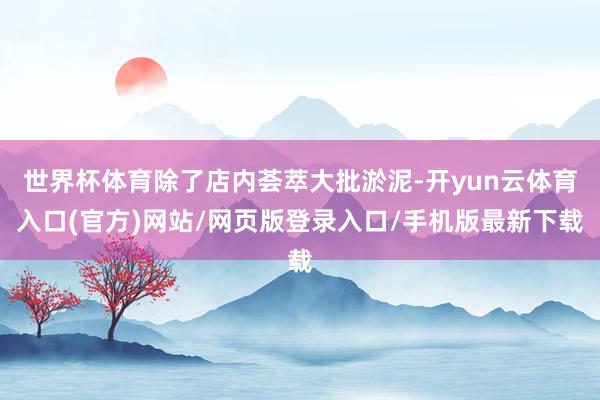 世界杯体育除了店内荟萃大批淤泥-开yun云体育入口(官方)网站/网页版登录入口/手机版最新下载