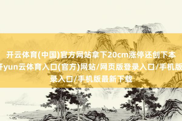 开云体育(中国)官方网站拿下20cm涨停还创下本年新高-开yun云体育入口(官方)网站/网页版登录入口/手机版最新下载