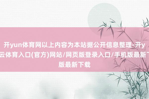 开yun体育网以上内容为本站据公开信息整理-开yun云体育入口(官方)网站/网页版登录入口/手机版最新下载