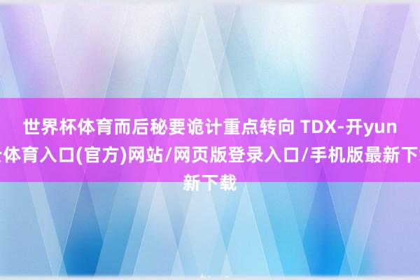 世界杯体育而后秘要诡计重点转向 TDX-开yun云体育入口(官方)网站/网页版登录入口/手机版最新下载