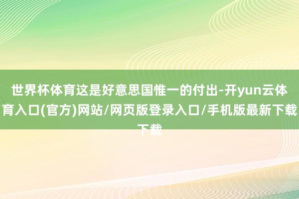 世界杯体育这是好意思国惟一的付出-开yun云体育入口(官方)网站/网页版登录入口/手机版最新下载